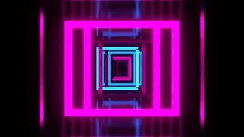 Cyan and Pink Strobe Neon Square Abstract Background Vj Loop I 4K video