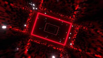 Red and White Corridor with Neon Rectangles Background Vj Loop I 4K video