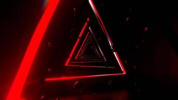 Red and White Abstract Triangular Corridor with Levitating Spheres Background Vj Loop I 4K video