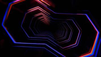Light Blue and Red Beautiful Neon Abstract Infinity Tunnel Background Vj Loop I 4K video
