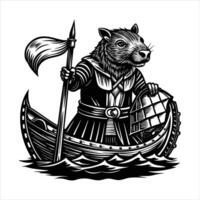 capybara in the river vector