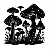 Giant Luminescent Mushrooms Vectors