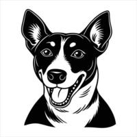basenji dog happy face dog vector
