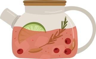 A pitcher with fruit and spices in it vector