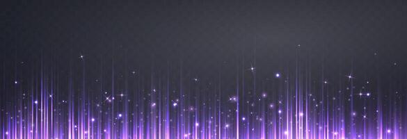 Vertical purple horizontal lines. Speed rays, velocity light neon flow, motion effect, colorful light trails, stripes, laser beams. Abstract background, illustration. vector