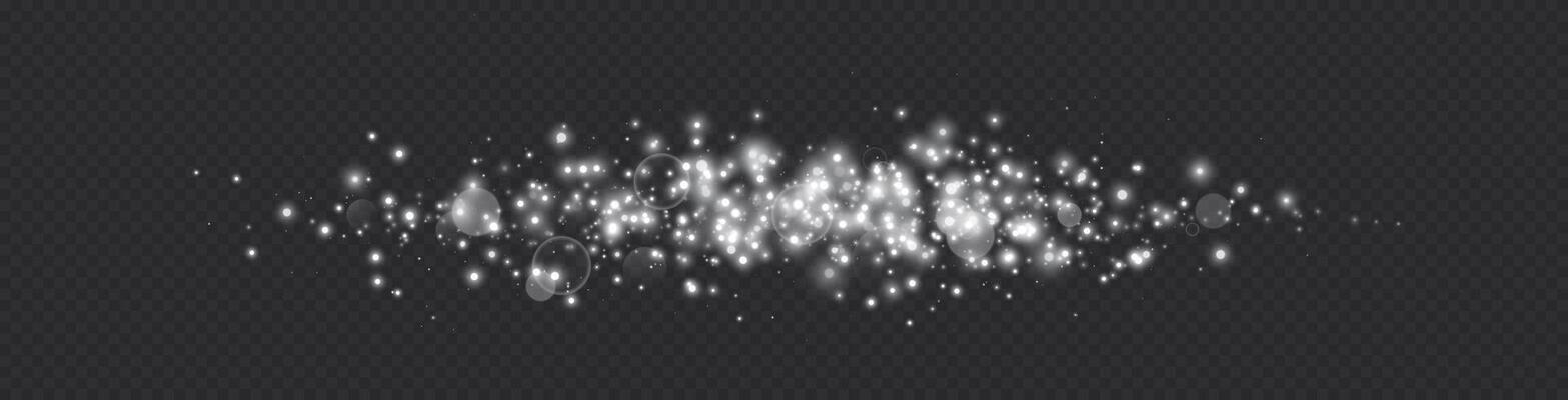 Blue glittering dots, particles, stars magic sparks. Glow flare light effect. Blue luminous points. particles on transparent background.
