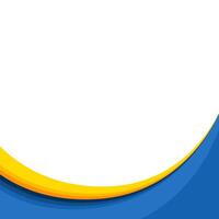 Abstract Blue Wave Background with yellow stripe vector
