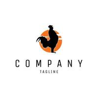 logo of a rooster crowing in the morning. isolated with side view standing upright. best for animal industry, logo, badge, emblem, icon, sticker design. available in eps 10 vector