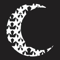 Abstract White Moon on Black Background vector
