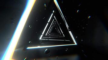 White Abstract Triangular Corridor with Levitating Spheres Background Vj Loop I 4K video