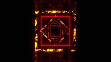 Orange and Red Square Abstract Hallway Background Vj Loop I 4K video