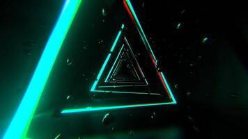 Turquoise and Red Abstract Triangular Corridor with Levitating Spheres Background Vj Loop I 4K video
