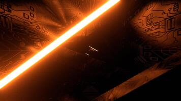 Red and Orange Futuristic Infinite Strobe Neon Tunnel Background Vj Loop I 4K video