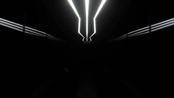 Red and White Strobe Neon Sci-Fi Corridor Background Vj Loop I 4K video