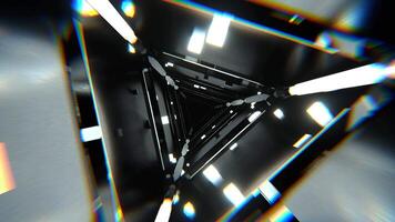 White Abstract Triangular Corridor with Shimmering Cubes Background Vj Loop I 4K video