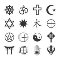 Simple set of religion icons for web design on white background vector