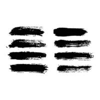 Simple set of paint brush stroke, ink splatter and artistic design elements vector