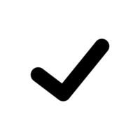 Check Mark Icon in black isolated on white background vector