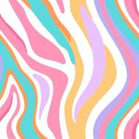 Abstract colorful horizontal background with waves. Retro Swirl Backdrop in trendy style retro 60s, 70s vector