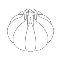 Hand drawn kids drawing illustration a bulb of garlic cartoon isolated vector