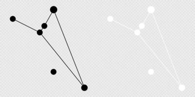 Octans constellation map set. illustration. vector