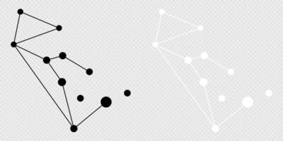 Lupus constellation map set. illustration. vector