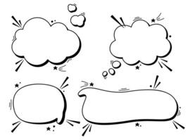 Black and white empty Speech bubbles pack. vector