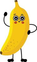 Funny happy banana character mascot isolated vector
