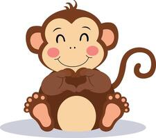 Cute monkey making heart with hands vector