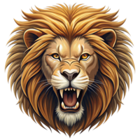 angry lion head is isolated on transparent background png