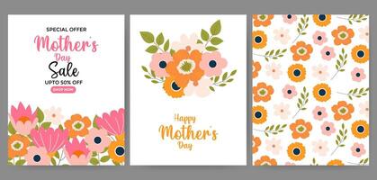 Set of Happy mother's day design for card, invitation vector