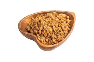 Crispy Fried Onion, Roasted dried Onions isolated on white background. top view photo