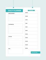 Minimalist printable planner template design, Daily planner for schedule, tasks, Notes for the every day and simple to do list, Graphic set for daily routine. vector