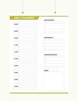 Minimalist Printable planner template design, Daily planner for every day, Schedule, tasks, notes for the every day and simple printable to do list. vector