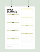 Minimalist Printable planner template design, Daily planner for every day, Schedule, tasks, notes for the every day and simple printable to do list, Daily routine. vector