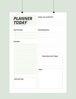 Minimalist Printable planner template, Daily planner for every day, Schedule, tasks, notes for the every day and simple printable to do list, vector