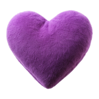 purple heart shape pillow is isolated on transparent background png