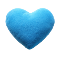blue heart shape pillow is isolated on transparent background png