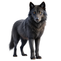 3d black wolf is isolated on transparent background png