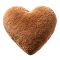brown heart shape pillow is isolated on transparent background png