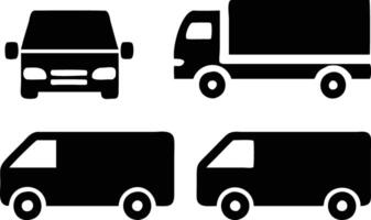 Stylish Truck and Lorry Icon Set for Digital and Print Projects vector