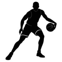 Basketball Silhouette with Incredible Athleticism vector