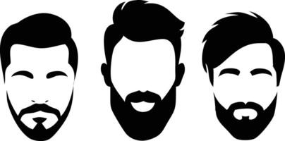 Elegant Handsome Man Face with Beard for a Sophisticated Look vector
