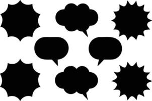 Elegant Black Speech Bubble Collection Set for Digital Artwork vector
