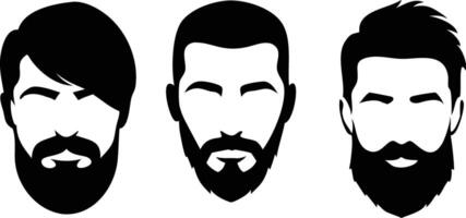 Sharp and Defined Handsome Man Face with Beard for a Powerful Image vector