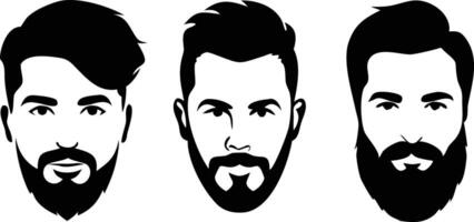 Classic Handsome Man Face with Beard for a Bold Appearance vector