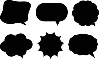 Versatile Black Speech Bubble Collection Set for Creative Projects vector