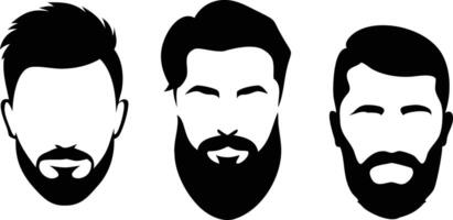 Trendy Handsome Man Face with Beard for Grooming Enthusiasts vector