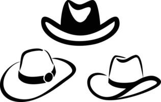 Classic Set of Cowboy Hats for Ranch and Rodeo Enthusiasts vector