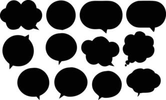 Creative Black Speech Bubble Collection Set for Quotes and Messaging Designs vector